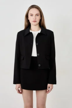 Hot ETAM Chaqueta blazer corta NEGRO