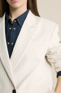 Hot ETAM Chaqueta blazer oversize a rayas IMP FD crudo