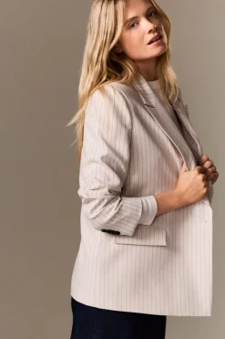 Hot ETAM Chaqueta blazer oversize a rayas IMP FD crudo