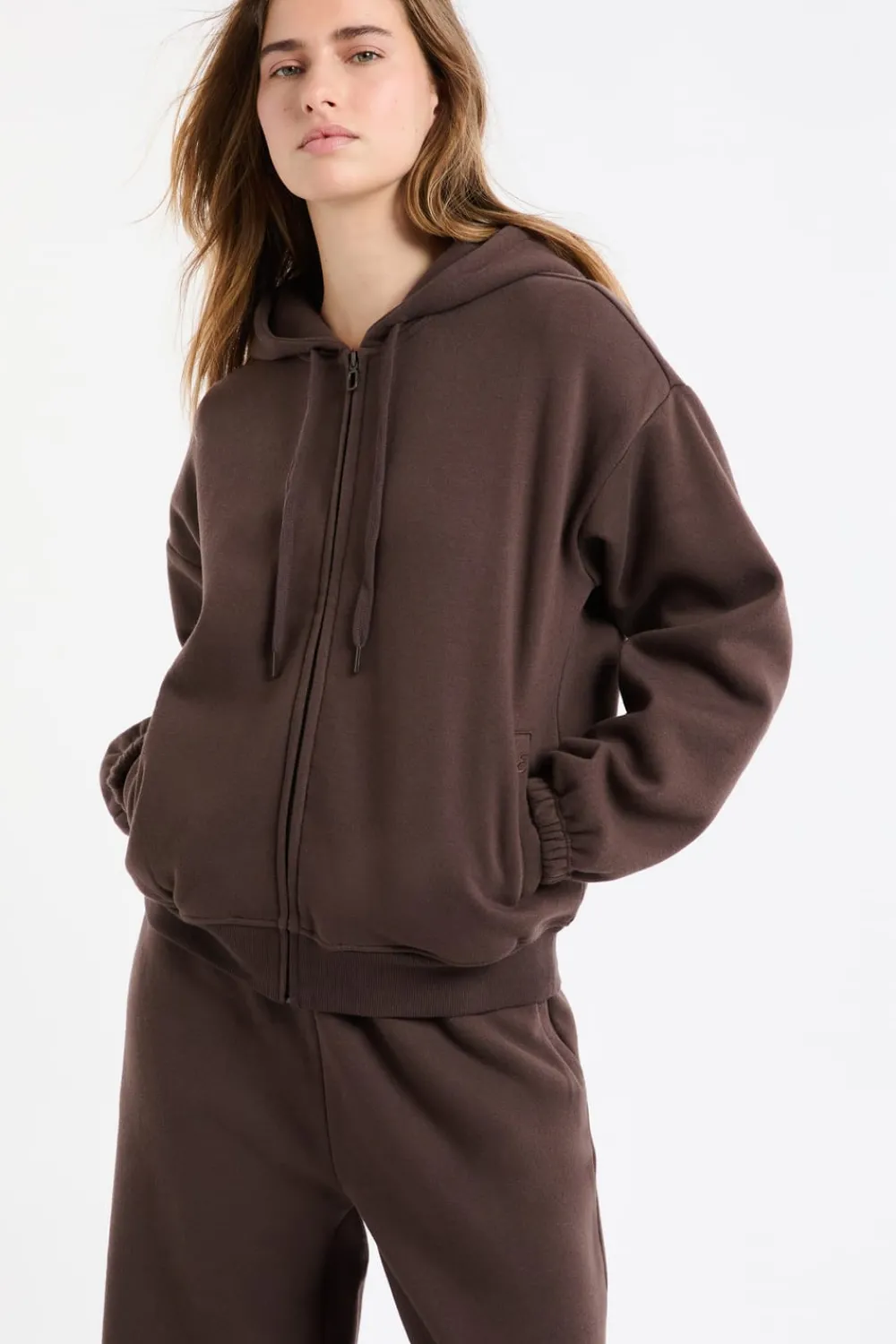 Clearance ETAM Chaqueta con capucha y algodón CHOCOLATE