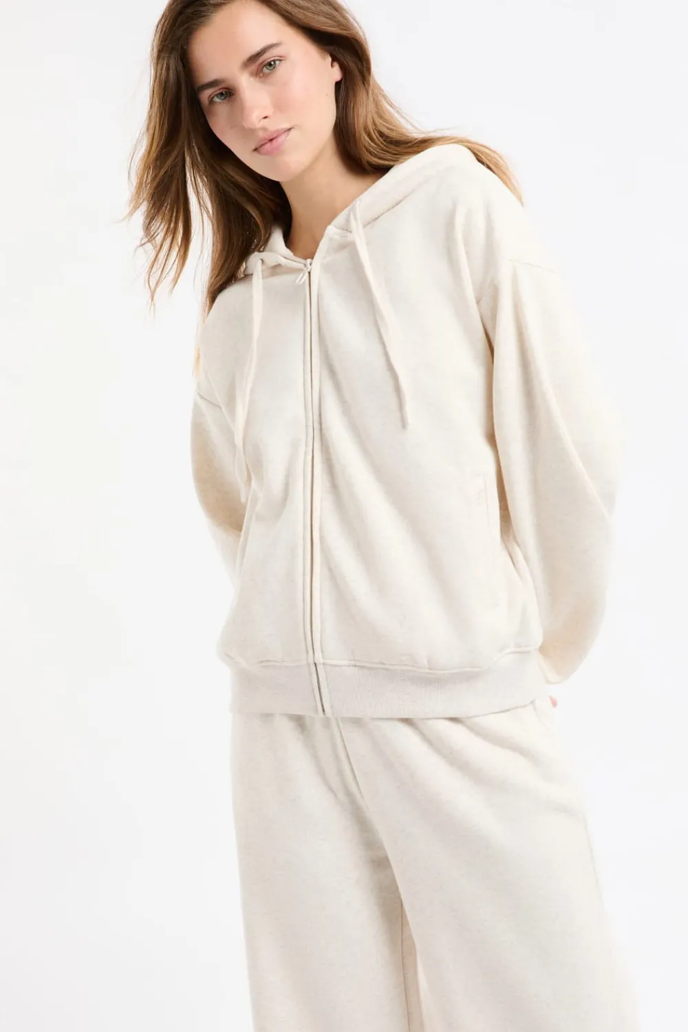 New ETAM Chaqueta con capucha y algodón BEIGE