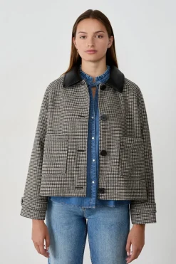 ETAM Chaqueta corta de jacquard con lana BEIGE