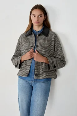 ETAM Chaqueta corta de jacquard con lana BEIGE