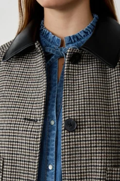 ETAM Chaqueta corta de jacquard con lana BEIGE