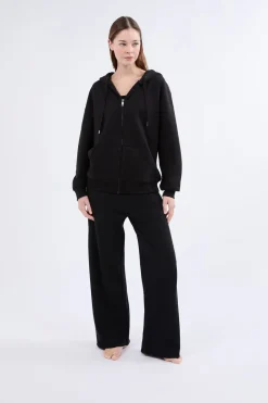 Best ETAM Chaqueta de punto de manga larga con capucha NEGRO
