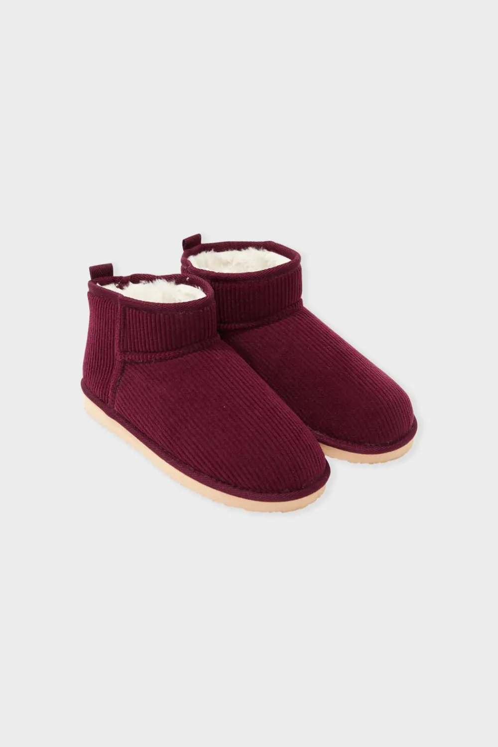 Clearance ETAM Chaussons bottines effet velours BORDEAUX GRENAT