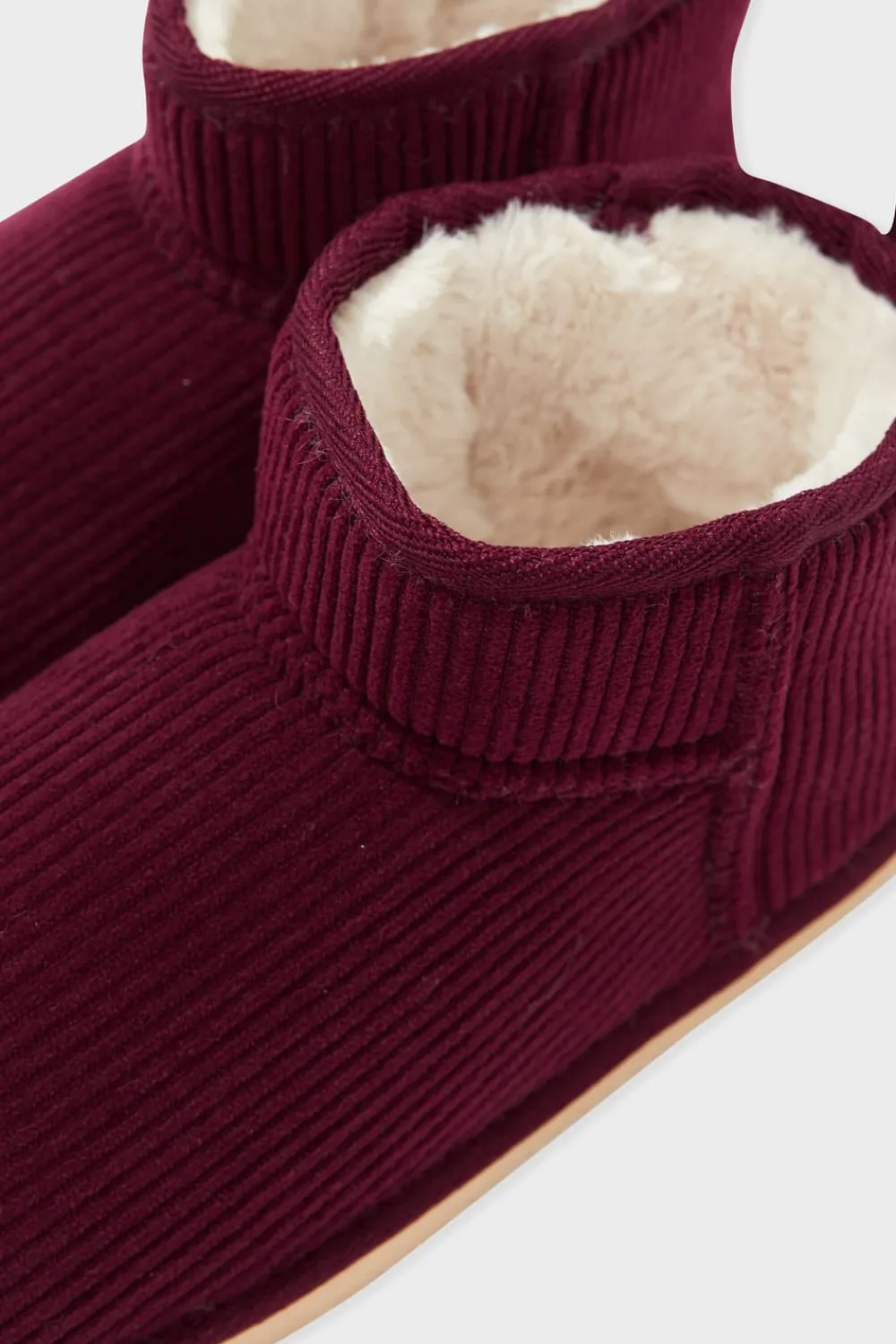 Clearance ETAM Chaussons bottines effet velours BORDEAUX GRENAT