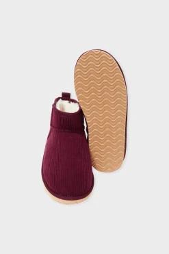 Clearance ETAM Chaussons bottines effet velours BORDEAUX GRENAT