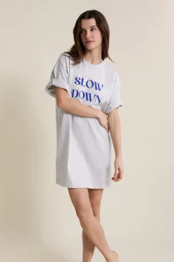 Hot ETAM Chemise de nuit en coton GRIS CLAIR