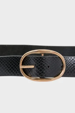Clearance ETAM Cinturón de piel NEGRO