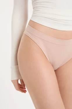 Clearance ETAM Cómodo tanga de algodón NATURAL
