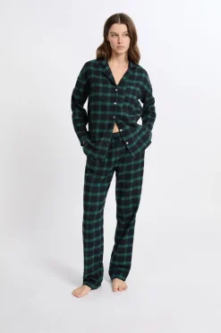 Online ETAM Conjunto de pijama de 2 piezas a cuadros de algodón MARINO