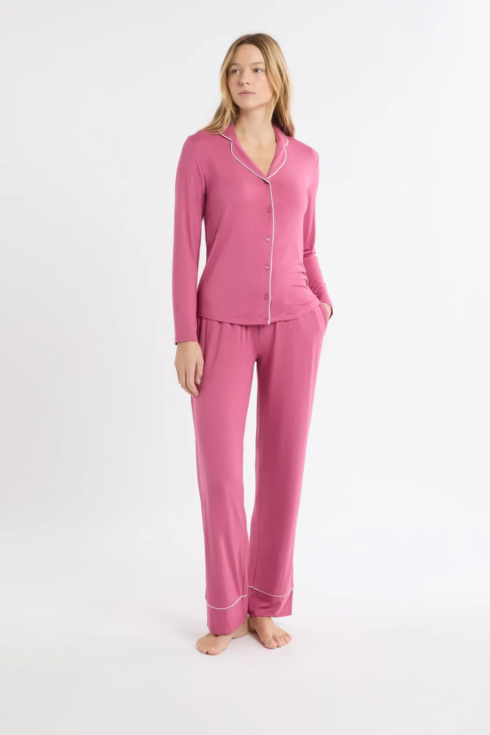 Outlet ETAM Conjunto de pijama de 2 piezas de manga larga BLUSH