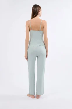 Outlet ETAM Conjunto de pijama de 2 piezas de punto fino AZUL CLARO
