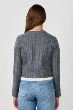 Online ETAM Cárdigan de cuello redondo con botones GRIS