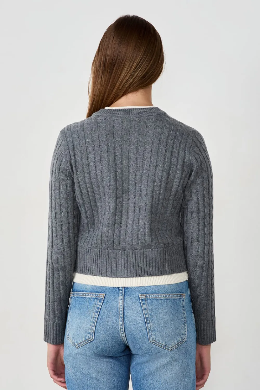 Online ETAM Cárdigan de cuello redondo con botones GRIS