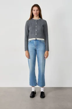 Online ETAM Cárdigan de cuello redondo con botones GRIS