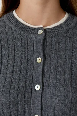 Online ETAM Cárdigan de cuello redondo con botones GRIS