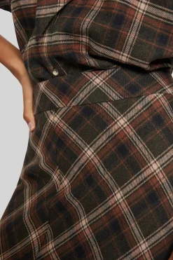 Hot ETAM Falda larga estampada de algodón HENNA