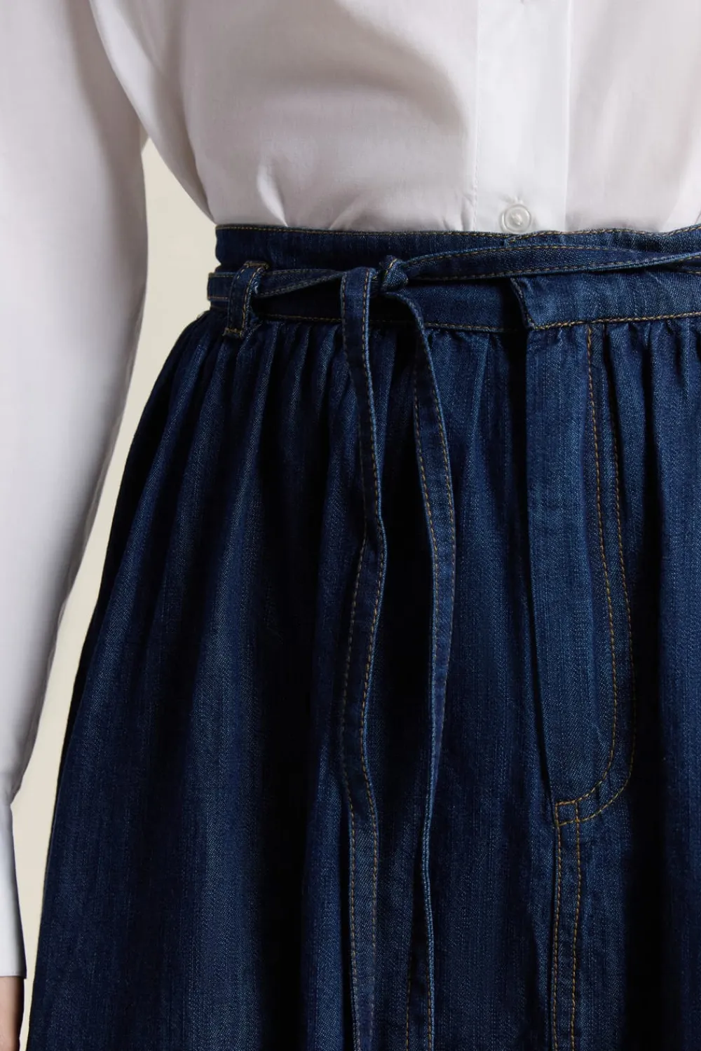 Discount ETAM Falda larga vaquera azul denim
