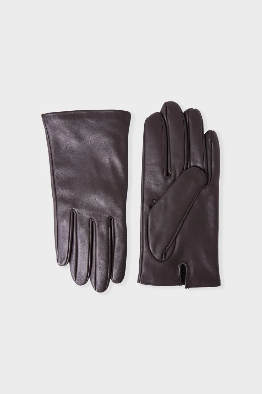 New ETAM Guantes con efecto piel CHOCOLATE