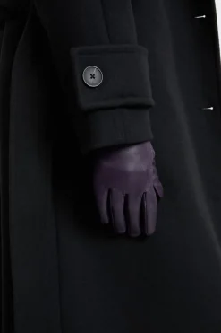Best ETAM Guantes de cuero MORADO