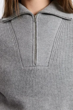 New ETAM Jersey con cuello camisero y cremallera GRIS