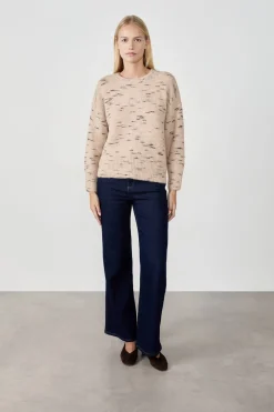 Hot ETAM Jersey de cuello redondo TAUPE