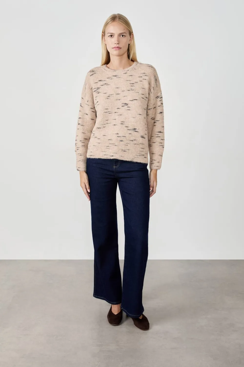Hot ETAM Jersey de cuello redondo TAUPE