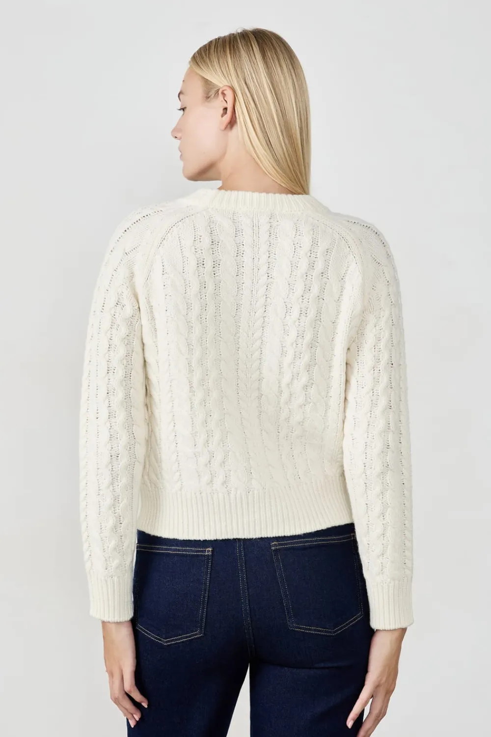 New ETAM Jersey de cuello redondo de punto grueso ECRU