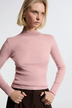 Sale ETAM Jersey de manga larga con cuello alto y lana LILA
