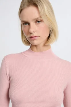 Sale ETAM Jersey de manga larga con cuello alto y lana LILA