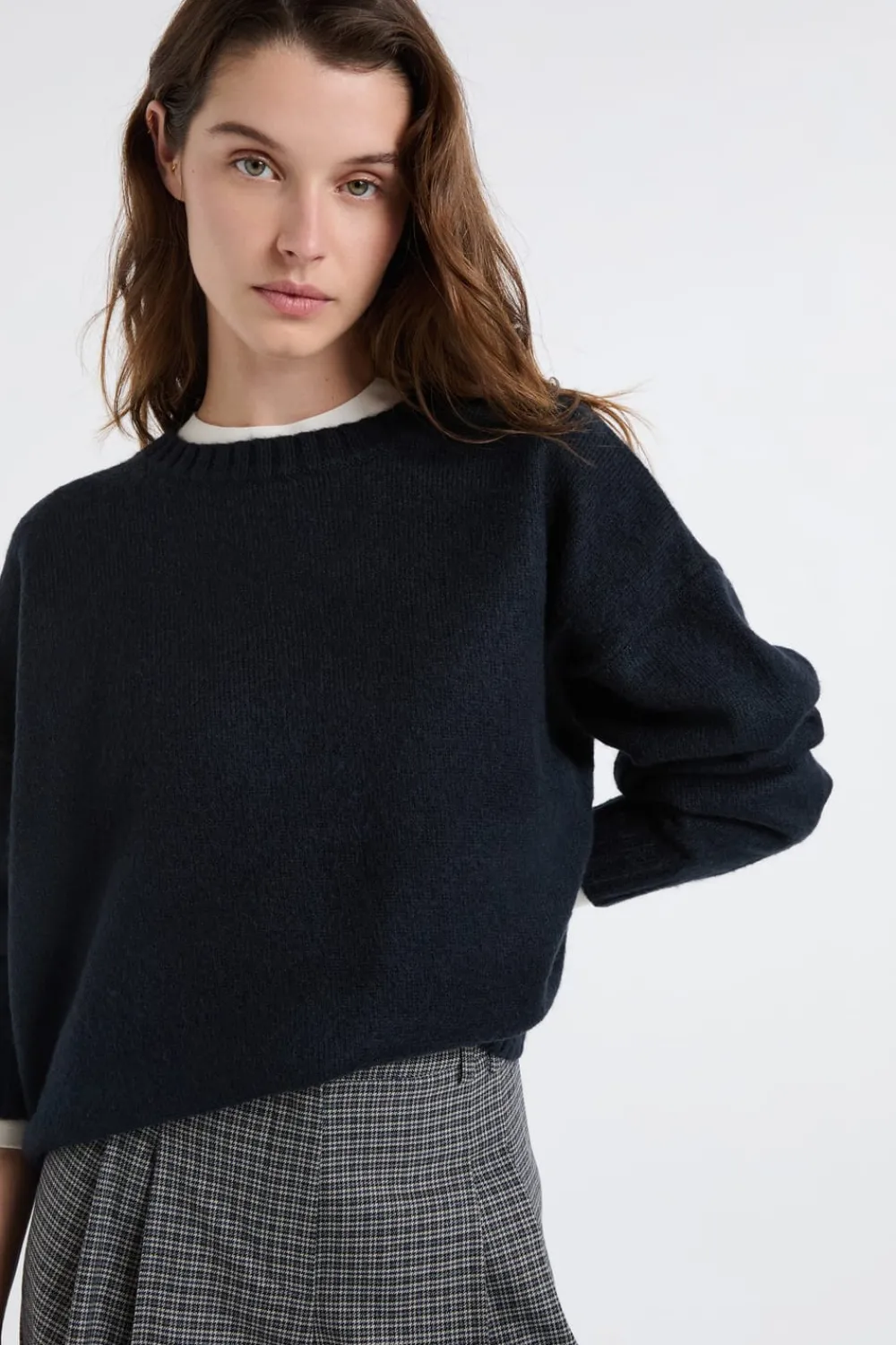 Best ETAM Jersey oversize de manga larga TINTA