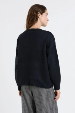 Best ETAM Jersey oversize de manga larga TINTA