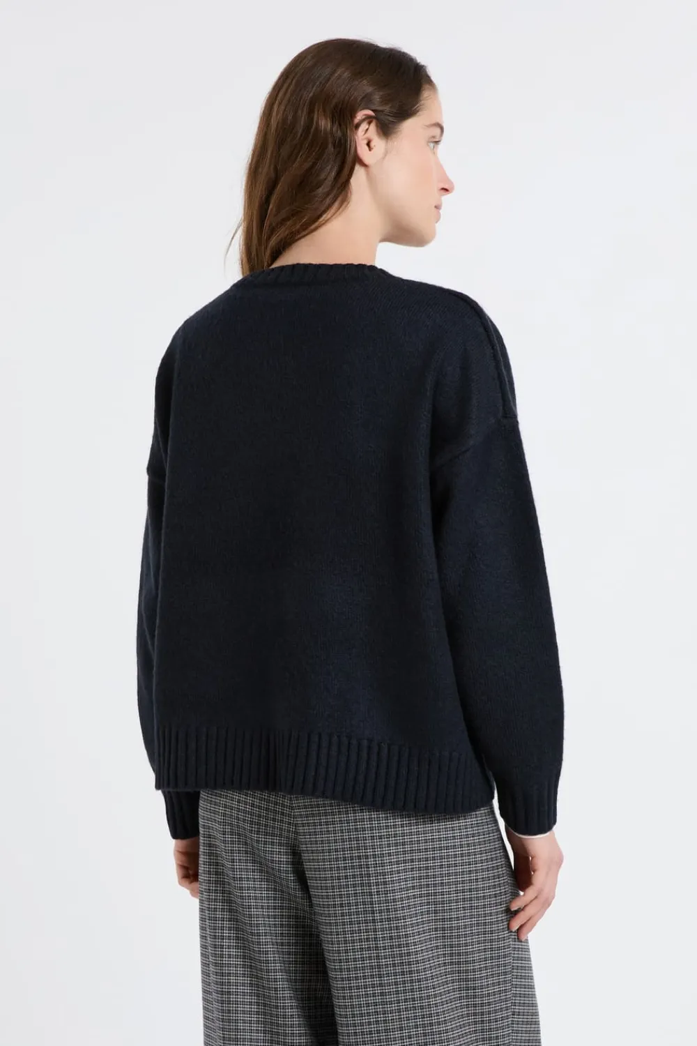 Best ETAM Jersey oversize de manga larga TINTA