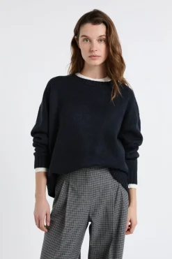 Best ETAM Jersey oversize de manga larga TINTA