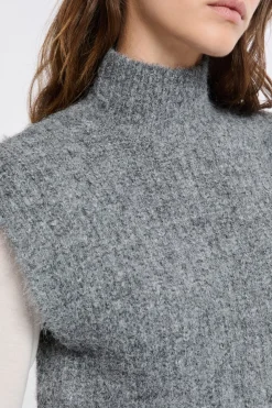 Sale ETAM Jersey sin mangas con cuello alto GRIS