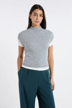 Hot ETAM Jersey sin mangas con cuello alto GRIS