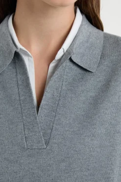 Clearance ETAM Jersey sin mangas con cuello polo GRIS CLARO