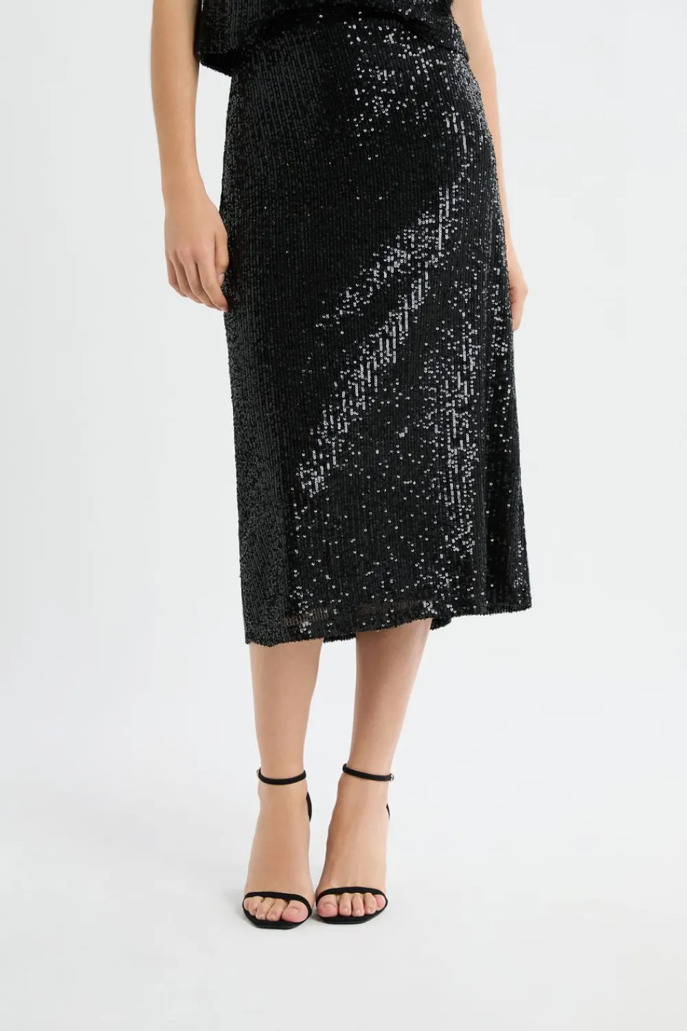 Hot ETAM Jupe longue à sequins NOIR