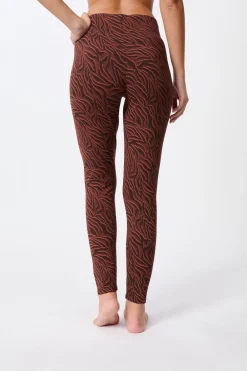 Hot ETAM Legging à motifs en coton MARRON