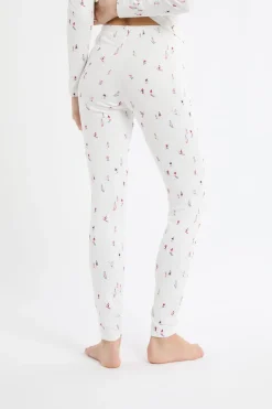 Discount ETAM Leggings de pijama con motivos de esquiadores crudo
