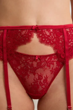 Best ETAM Liguero de encaje ROJO