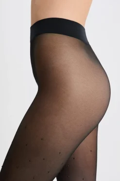 ETAM Medias semitransparentes con perlas NEGRO