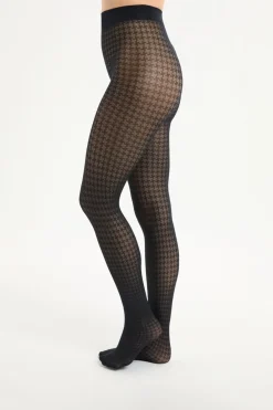 Discount ETAM Medias semitransparentes con estampado NEGRO