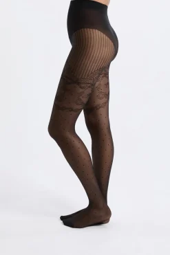 Best ETAM Medias transparentes con encaje - 15D NEGRO