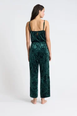 New ETAM Mono de pijama de terciopelo VERDE OSCURO