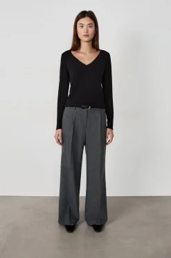 Hot ETAM Pantalón ancho de rayas tenis GRIS