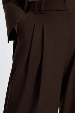 Outlet ETAM Pantalón ancho de sarga CHOCOLATE