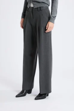 ETAM Pantalón ancho de sarga ANTRACITA